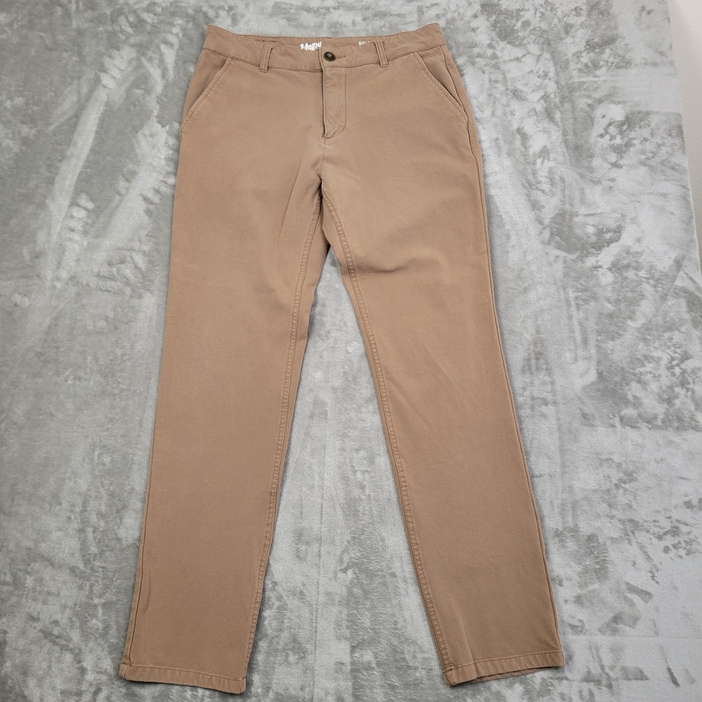 Mugsy Pants Mens Size 32x30 Brown Belmonts Straight Stretch City Preppy Chino